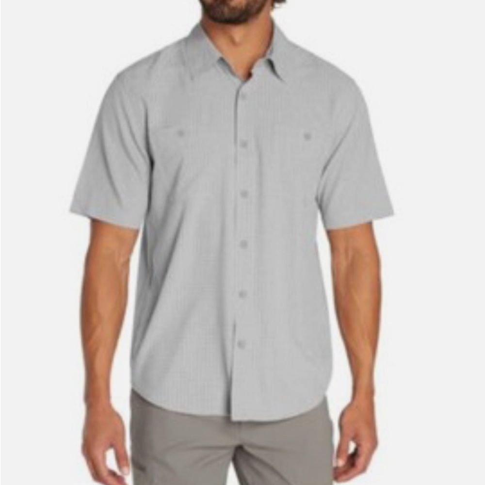 Orvis Light Gray Short-Sleeve Button-Down Shirt